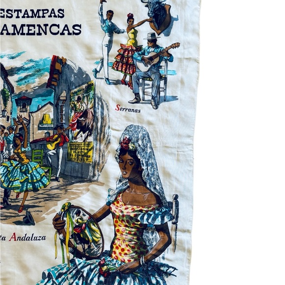 VINTAGE Spanish Flamenca Souvenir Scarf - Picture 4 of 6